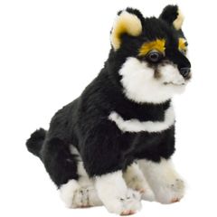 HANSA 7249 クロシバ(コ)22 全長：22cm DOG SHIBA PUP BH7249  ぬいぐるみ ハンサ 黒柴犬 黒柴 柴犬 子犬 動物 犬 猫 鳥 うさぎ ペンギン アニマル 置物 人形 フィギュア 大きい 実物大 大型