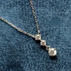 4℃ ネックレス K10 クリアストーン 3連 ホワイトゴールド ヨンドシー /24-618