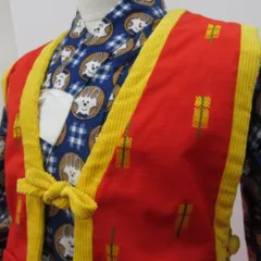 こどもポンチョ リバーシブル ウール×綿 約3〜4才向き 身丈約37cm 防寒に 美品