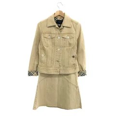 BURBERRY LONDON バーバリーロンドン  セットアップ 大きめサイズ:40  ベージュ  レディース デニム 裏地ノバチェック　240001140378