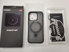 ★CASEKOO iPhone14Pro 用 ケース 隠しスタンド 横縦両立 米軍MIL規格 耐衝撃 MagSafe対応 スマホケース 薄形半透明 マット仕上げ 指紋防止 ストラップホール付きアイフォン 14pro 用 ケース 6.1インチ カバー（ブラック）