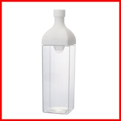 【人気商品】HARIO(ハリオ) カークボトル 1200ml ホワイト 樹脂製 縦横 ピッチャー 茶こし付き 日本製 KAB-120-W