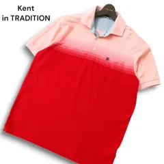Kent in TRADITION ケント 春夏★ グラデーション バイカラー 半袖 ポロシャツ Sz.LL メンズ 大きいサイズのサムネイル