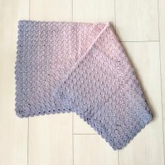 ひざ掛け・ブランケット：ベビーブランケット・おくるみ《センターダイアゴナル：ラベンダー8》ハンドメイド