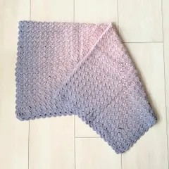ひざ掛け・ブランケット：ベビーブランケット・おくるみ《センターダイアゴナル：ラベンダー8》ハンドメイド