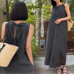 デニム ワンピース 大きいサイズ デニムワンピース ノースリーブ ロングワンピース レディース きれいめ ジーンズ クルーネック 袖なし デニムワンピ 夏 秋 春 マキシ丈ワンピース ポケット サロペット ロング丈 ワンピ 重ね着 着回しxkxiaoz31