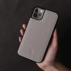 [HANATORA] iPhone11 Pro Max 本革ケース シュリンクカーフレザー スマホケース 薄茶色