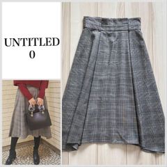 A0291【美品♪】UNTITLED◆チェック柄タックフレアスカート\20900
