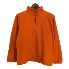 THE NORTH FACE ノースフェイス ハーフジップ フリースジャケット アウトドア ワンポイントロゴ オレンジ (メンズ M) 中古 古着 S3719