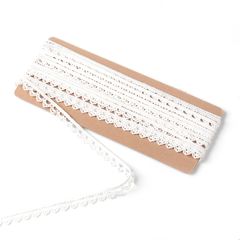 新品 4.5m レースリボン トリム 飾り 刺繍 (#04 白 4.5m)