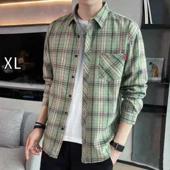 [XL]メンズ ファッション 服  オシャレ シンプル 大人 かっこいい 大きいサイズ ストリート 紳士服 チェック柄 長袖 シャツ カジュアル ジャケット 服