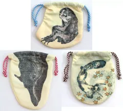 【中古】バッグ 全3種セット 北斎漫画 巾着 「一番くじ 葛飾北斎」 E賞