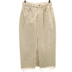 ZARA ザラ ロング丈 スリット デニムスカート S アイボリー レディース 古着
