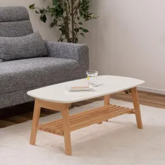★送料無料(一部除く)★新品★ センターテーブル リビング ローテーブル 折り畳み 折りたたみ 収納 ラック 棚板 白 ホワイト 天板 おしゃれ 北欧 ナチュラル 完成 木製 コンパクト 省スペース 【azm-tap-004】