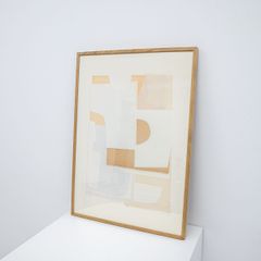 【展示品】アート フレームセット アブストラクトコラージュ ジオメトリー 壁掛け ファブリック 定価3万