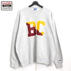 80s USA製 vintage Champion 青タグ 前V プリント スウェット トレーナー メンズ 表記XXLサイズ