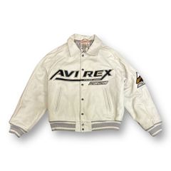 AVIREX 革製スタジャン　カラー:ホワイト AVIREX スタジャン VARSITY JACKET TIGER / バーシティ
