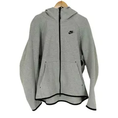 【レアXL】NIKE ナイキ テックフリース ジップアップパーカー グレー ナイキ スポーツウェア テックフリース フルジップパーカー
