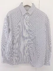 ◇ nano universe ナノユニバース ストライプ 長袖 ブラウス シャツ サイズ36 ホワイト ブルー レディース  【中古】 【1204180003519】