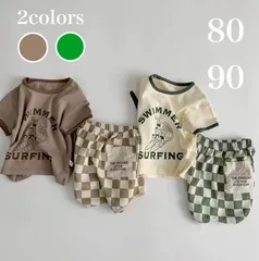 【新品】ベビー キッズ セットアップ 韓国風 お揃いコーデ ペアルック リンクコーデ チェック パイピングTシャツ おしゃれ 80 90 送料無料 匿名配送