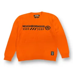 NEIGHBORHOOD 20SS ELECTRO / CA-KNIT. LS ロゴ クルーネック ニット プルオーバー セーター ネイバーフッド 201MANH-KNM01  オレンジ XL  58348Aのサムネイル