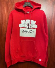 激レア Budweiser × Big Boi コラボレーション フルジップパーカー RUSSELL ATHLETICボディ レッド Mサイズ