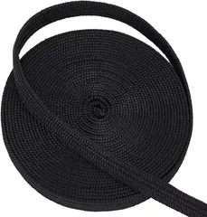 OLYCRAFT 5M 下緒 刀剣用 下げ緒 居合刀用 絹綿混紡 幅約12mm 単色織り 繁打ち コード 紐 ロープ用 居合用品 黒( ブラック)