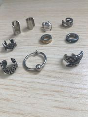 【在庫処分】 イヤーカフ フェイクピアス 10点セット メンズ fp-996