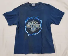 90s メキシコ製 ハーレーダビッドソン Harley Davidson CAPE FEAR   ヴィンテージ Tシャツ メンズLサイズ ネイビー fg0826-5