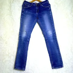 EDWIN C17【29】レディース ストレートデニム ダメージ ジーパン