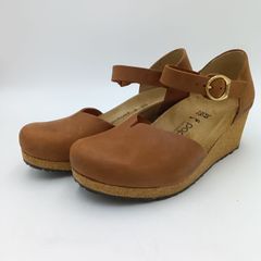 papilio パピリオ クロッグサンダル メリー リングバックル MARY ブラウン レディース 25cm B-9-1