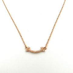 【鑑定済み】正規品 TIFFANY＆CO ティファニー Tスマイルミニ Au750 ダイヤ ネックレス K18 PG