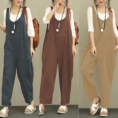 サロペット レディース 大きいサイズ サロペット オーバーオール  無地 サロペット ガウチョ オールインワン 大きいサイズ ゆったり 2019春夏新作#cwsw6661