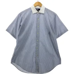 古着 ラルフローレン Ralph Lauren POLO by Ralph Lauren PHILIP 半袖 コットン ストライプシャツ クレリックシャツ/eaa555156