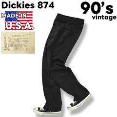 dickies 874 USA製 80s 90s ブラック　黒　アメリカ製 90s USA製 “ DICKIES ” 874 BLACK WORK TROUSERS OLD VINTAGE