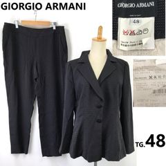 美品/日本正規代理店タグ★GIORGIO ARMANI/ジョルジオアルマーニ★パンツスーツ/セットアップ【上下48/レディースL-XL/黒×白ドット】総裏地/シングル/Jacket/pants◆BJ059-gのサムネイル