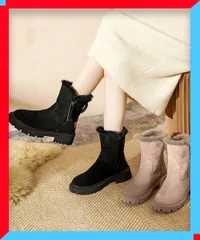 新品 ファーブーツ レディース 厚底 ショートブーツ 春秋冬 履きやすい 新作 暖かいファッション靴 【送料無料】