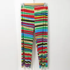 #apc プリーツプリーズ PLEATSPLEASE イッセイミヤケ ISSEYMIYAKE  パンツ 2 マルチ プリーツ ボーダー 美品 レディース [841112]のサムネイル