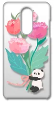 【新品未使用】LG style L-03K クリア ハードケース (パンダと花束) ぱんだ 牡丹 ぼたん ピオニー 花柄 動物 オシャレ かわいい 可愛い cl-l03k-305