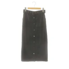 ダイアグラム グレースコンチネンタル Diagram GRACE CONTINENTAL エコレザー切替スカート タイトスカート ベルト付き 36 ブラック /ES ■OS