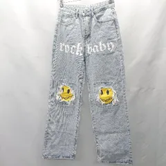 ◇ Θ SHEIN シーイン 膝部分にイラスト入り デニムパンツ サイズ S ブルー系 レディース E  【1411280035788】