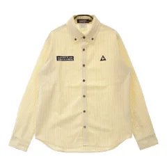 サイズ：M LE COQ GOLF ルコックゴルフ  長袖シャツ ボタンダウン ストライプ柄 イエロー系 [240101432695] ゴルフウェア メンズ ストスト