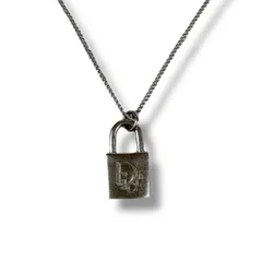Christian Dior クリスチャンディオール　ネックレス　パドロック　南京錠　ロゴ入り　シルバー金具　SV ヴィンテージ