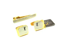 YVESSAINTLAURENT イヴサンローラン カフスボタン カフリンクス ネクタイピン アクセサリー 2点セット ゴールド系×シルバー系 DI6013
