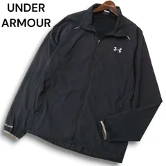 UNDER ARMOUR アンダーアーマー 通年 ロゴ★ ジップ ウィンドブレーカー ジャケット Sz.XL メンズ 黒 大きいサイズ ゴルフ