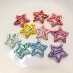 パッチンピン スリーピン ヘアアクセ ヘアピン 星 パステルカラー10個セット F