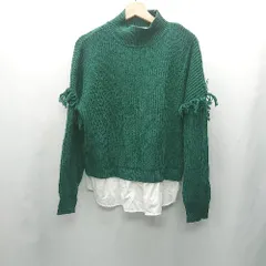 ◇ ⊇ niko and … ニコアンド ハイネック 長袖 ニット サイズF ダークグリーン レディース E  【1501230004282】