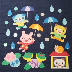 壁面飾り 壁面製作 6月 夏 梅雨 雨 傘 紫陽花 かたつむり 幼稚園 保育園