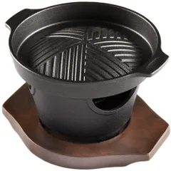 【在庫処分】ジンギスカン鍋 鋳物鉄 焼肉コンロ KIPROSTAR(キプロスター) 専用木台付き 焼肉プレート 一人用コンロ 業務用