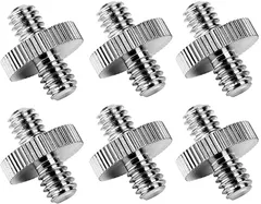 FOTOBETTER 互換品1/4to1/4スレッド ネジアダプタ 1/4オス-1/4オス金属ねじアダプター 三脚ねじコンバータ DSLRカメラ、三脚、一脚、ショルダーリグ、ライトスタンド(1/4-1/4 オス)のサムネイル